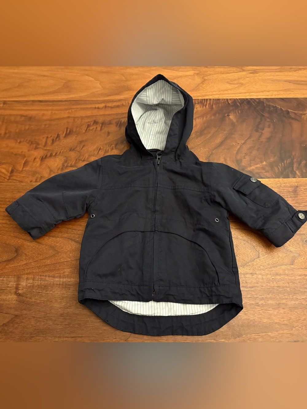 Burberry Baby Unisex Navy Hooded utility jacket 6M